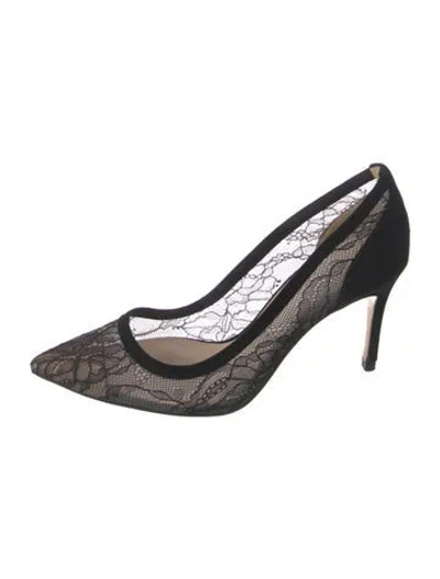 Pre-owned L'agence Lace Lace Pattern Pumps In Black