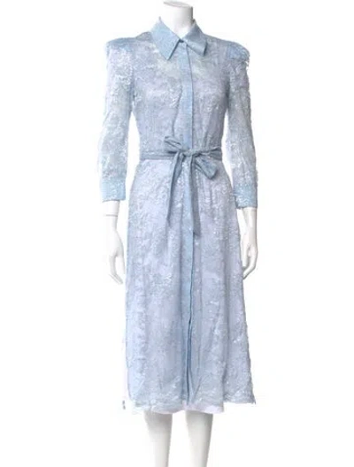 Pre-owned L'agence Lace Midi Length Dress In Blue