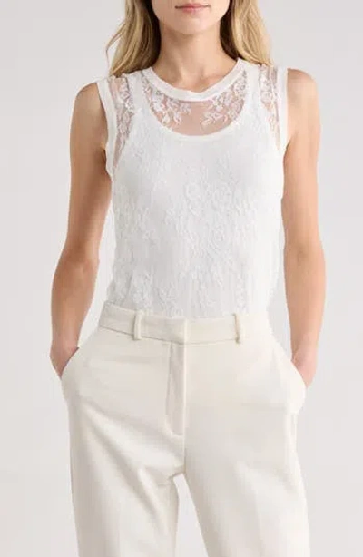 L'agence Lace Muscle Tank In White