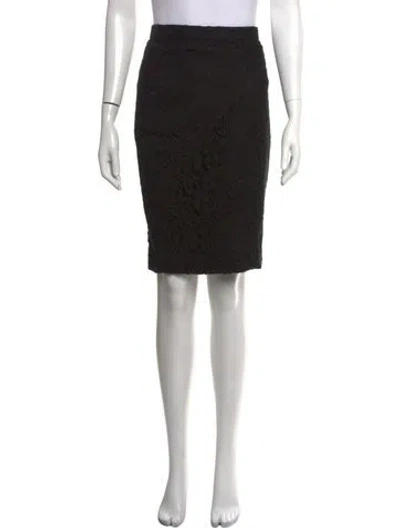 Pre-owned L'agence Lace Pattern Knee-length Skirt In Black