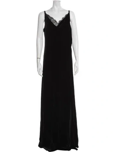 Pre-owned L'agence Lace Pattern Long Dress In Black