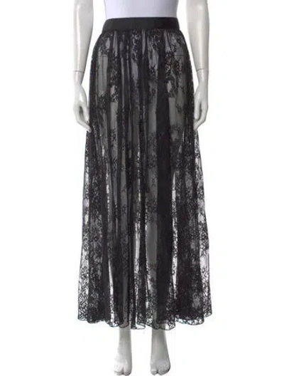 Pre-owned L'agence Lace Pattern Long Skirt W/ Tags In Black