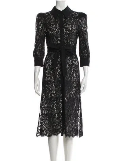 Pre-owned L'agence Lace Pattern Midi Length Dress In Blue