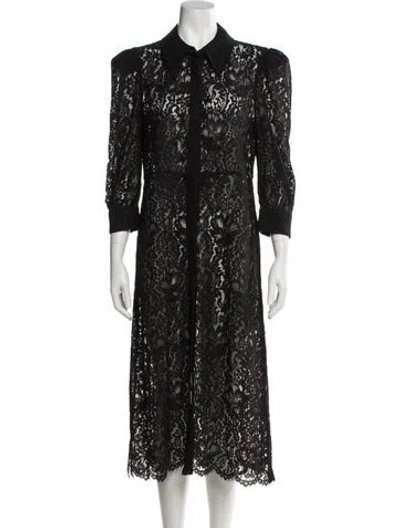 Pre-owned L'agence Lace Pattern Midi Length Dress W/ Tags In Gray