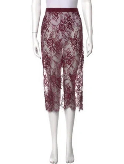 Pre-owned L'agence Lace Pattern Midi Length Skirt In Multi
