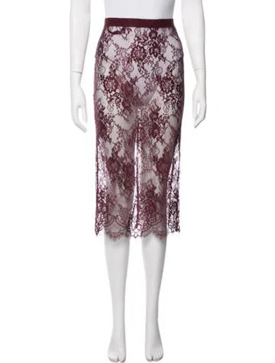Pre-owned L'agence Lace Pattern Midi Length Skirt In Multicolor