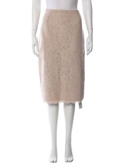 Pre-owned L'agence Lace Pattern Midi Length Skirt In Neutrals