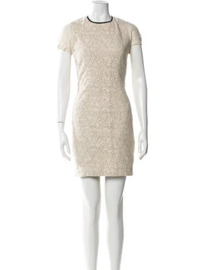Pre-owned L'agence Lace Pattern Mini Dress In Neutral