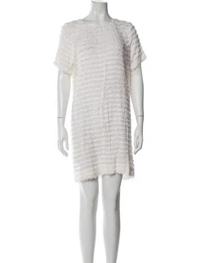 Pre-owned L'agence Lace Pattern Mini Dress In White