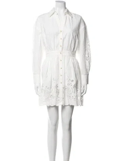 Pre-owned L'agence Lace Pattern Mini Dress In White