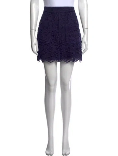 Pre-owned L'agence Lace Pattern Mini Skirt W/ Tags In Purple