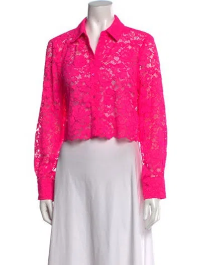 Pre-owned L'agence Lace Pattern Sweater W/ Tags In Pink