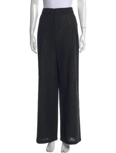 Pre-owned L'agence Lace Pattern Wide Leg Pants W/ Tags In Black