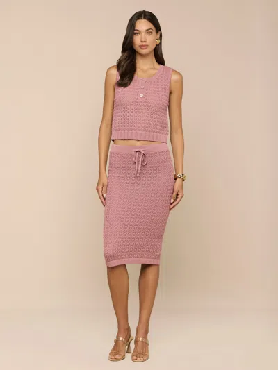 L'agence Lacen Pointelle Knit Skirt In Pink
