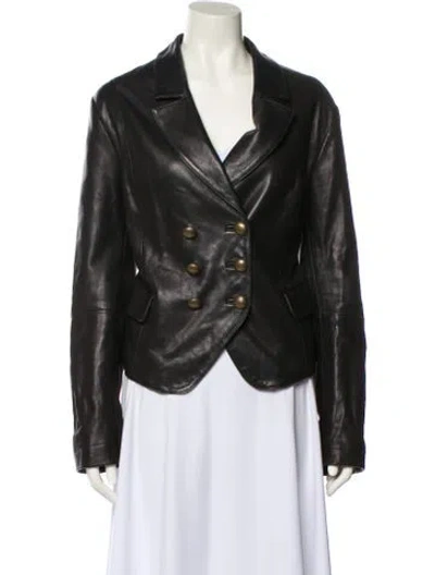 Pre-owned L'agence Lamb Leather Biker Jacket In Black