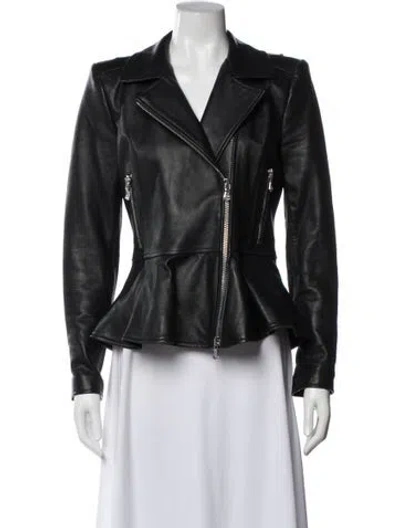 Pre-owned L'agence Lamb Leather Biker Jacket In Multi