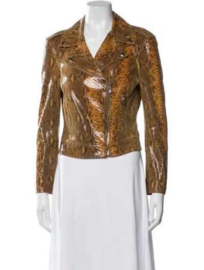 Pre-owned L'agence Lamb Leather Biker Jacket In Multi
