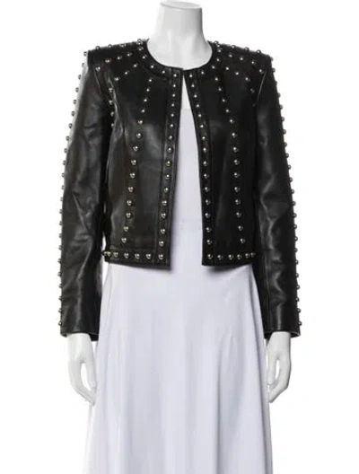 Pre-owned L'agence Lamb Leather Biker Jacket W/ Tags In Black