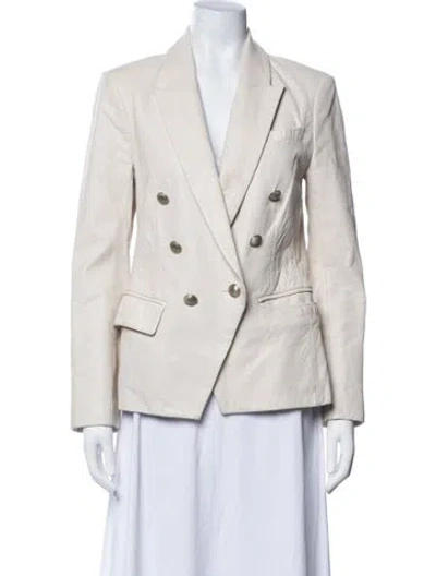 Pre-owned L'agence Lamb Leather Blazer In Neutrals