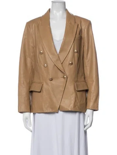 Pre-owned L'agence Lamb Leather Blazer In Neutrals