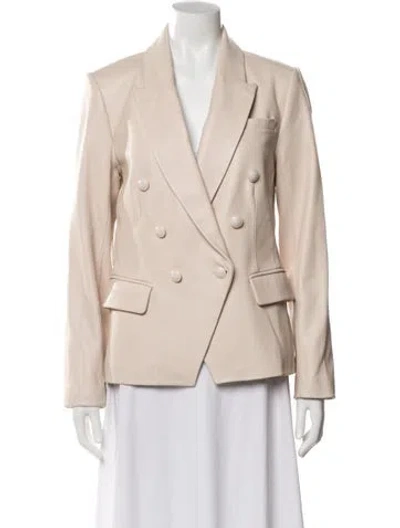 Pre-owned L'agence Lamb Leather Blazer W/ Tags In Neutral