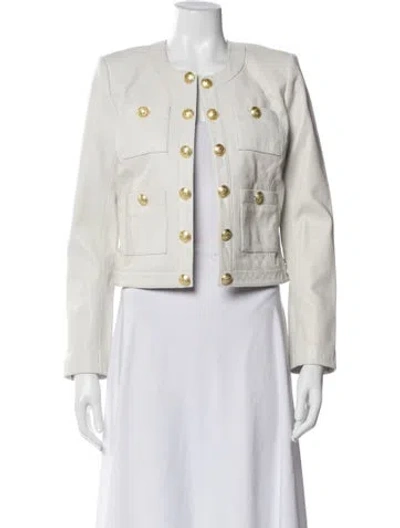 Pre-owned L'agence Lamb Leather Evening Jacket In Neutral