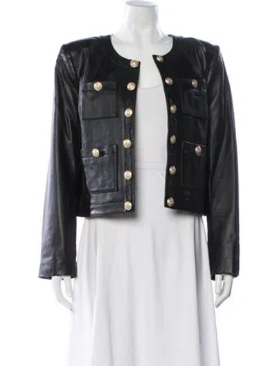 Pre-owned L'agence Lamb Leather Jacket W/ Tags In Black