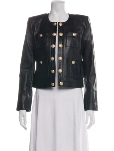 Pre-owned L'agence Lamb Leather Jacket W/ Tags In Black