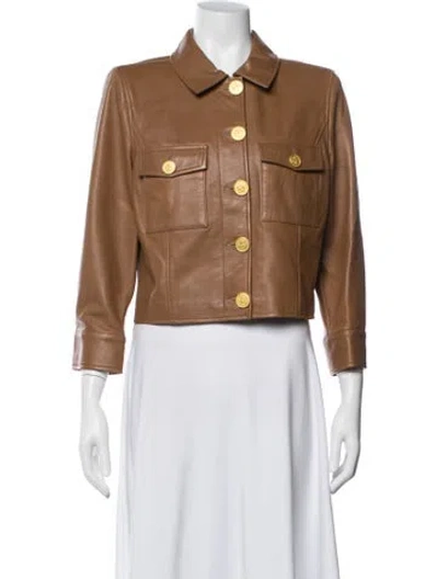 Pre-owned L'agence Lamb Leather Jacket W/ Tags In Brown