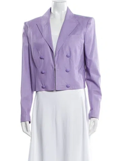 Pre-owned L'agence Lamb Leather Jacket W/ Tags In Purple