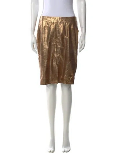 Pre-owned L'agence Lamb Leather Knee-length Skirt