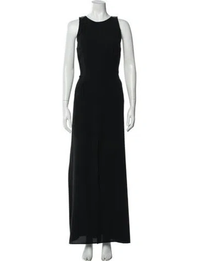 Pre-owned L'agence Lamb Leather Long Dress In Black