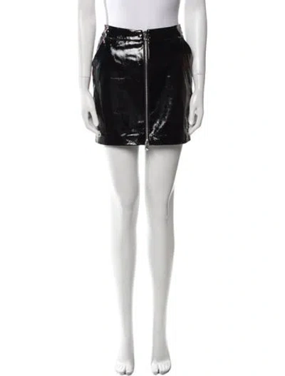 Pre-owned L'agence Lamb Leather Mini Skirt In Black