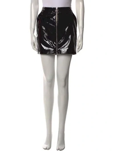 Pre-owned L'agence Lamb Leather Mini Skirt In Black