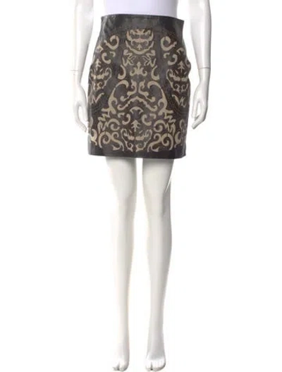 Pre-owned L'agence Lamb Leather Mini Skirt W/ Tags In Blue