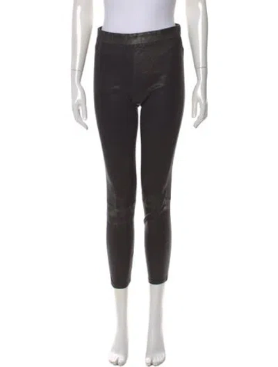 Pre-owned L'agence Lamb Leather Skinny Leg Pants In Gray