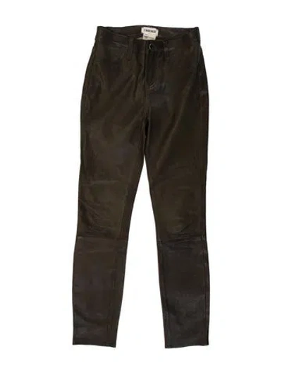 Pre-owned L'agence Lamb Leather Skinny Leg Pants In Neutral