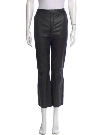 Pre-owned L'agence Lamb Leather Straight Leg Pants W/ Tags In Black