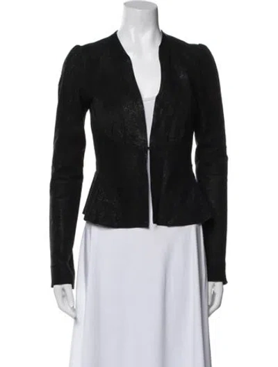 Pre-owned L'agence Lambskin Evening Jacket In Black