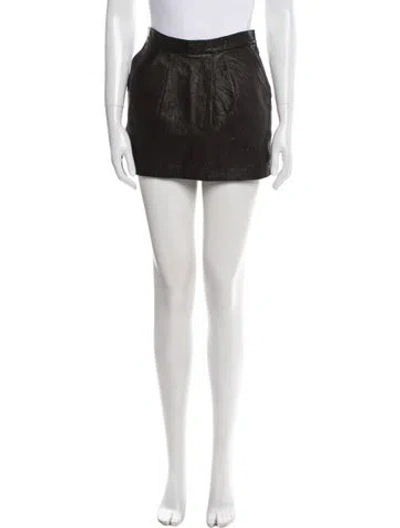 Pre-owned L'agence Lambskin Mini Skirt In White
