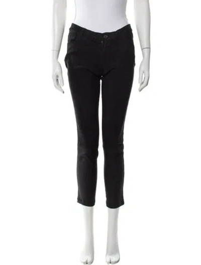 Pre-owned L'agence Lambskin Skinny Leg Pants In Black