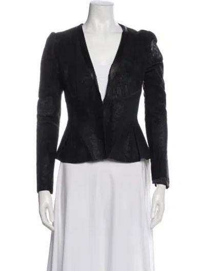 Pre-owned L'agence Lambskin Tweed Pattern Evening Jacket In Gray