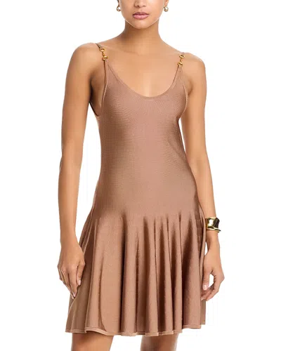 L'agence Lana Flare Knit Dress In Burgundy