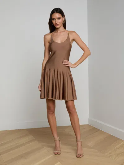 L'agence Lana Knit Dress In Brown