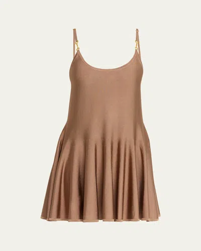 L'agence Lana Knit Mini Dress In Brown