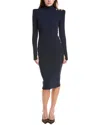 L'agence Larelle Mock Neck Dress In Blue