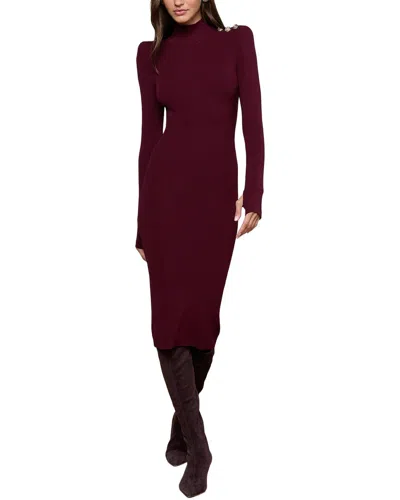 L'agence Larelle Mockneck Dress In Burgundy
