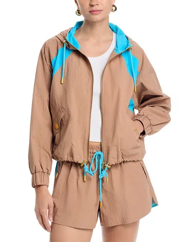 L'agence Lark Colorblocked Windbreaker Jacket In Brown