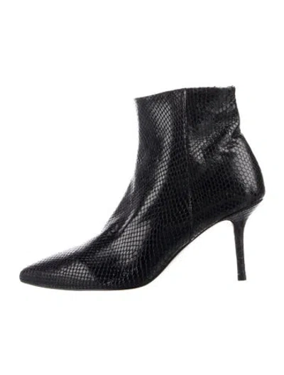 Pre-owned L'agence Leather Animal Print Boots In Black