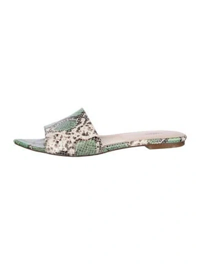 Pre-owned L'agence Leather Animal Print In Green